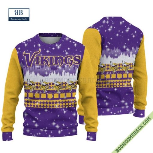 Minnesota Vikings Christmas Forrest Ugly Sweater Jumper