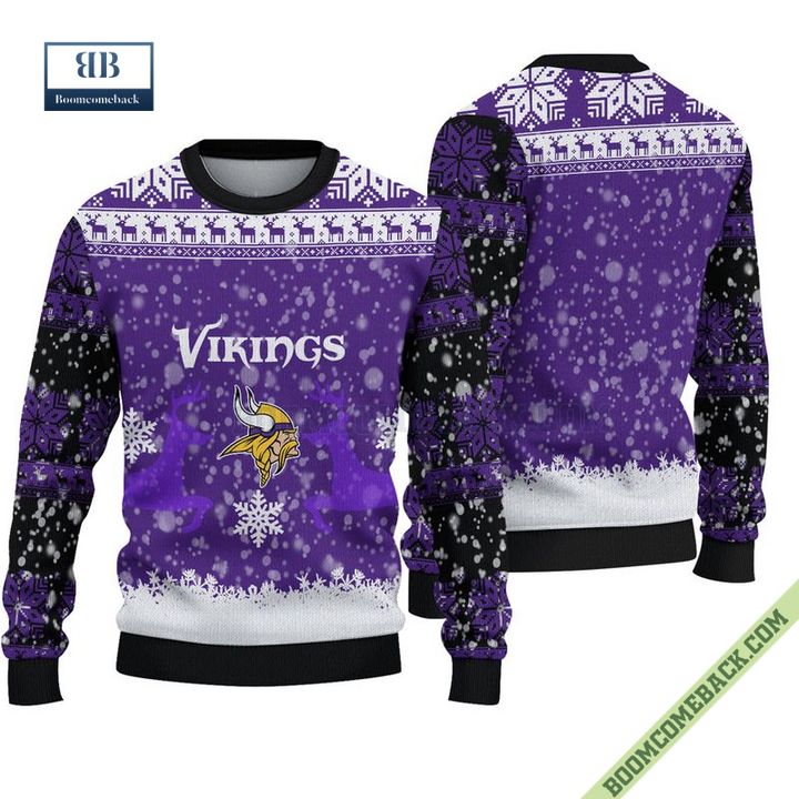 Minnesota Vikings Christmas Reindeer Ugly Knitted Sweater