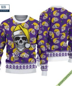 Minnesota Vikings Christmas Skull Ugly Sweater