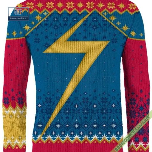 Ms. Marvel Uniform Cosmic 3D Ugly Christmas Sweater Gift For Adult And Kid