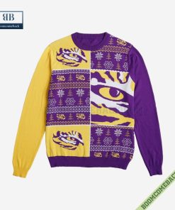 ncaa lsu tigers big logo ugly christmas sweater 5 RncBJ