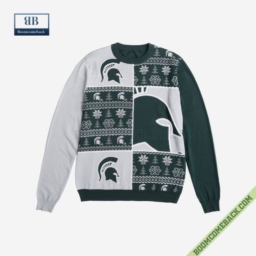 NCAA Michigan State Spartans Big Logo Ugly Christmas Sweater