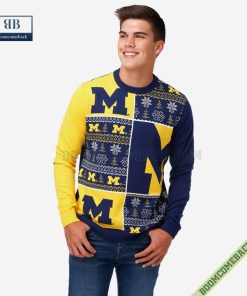 NCAA Michigan Wolverines Big Logo Ugly Christmas Sweater