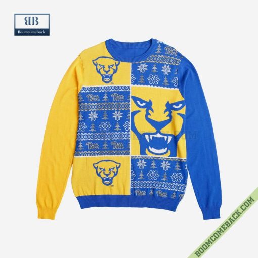 NCAA Pittsburgh Panthers Big Logo Ugly Christmas Sweater