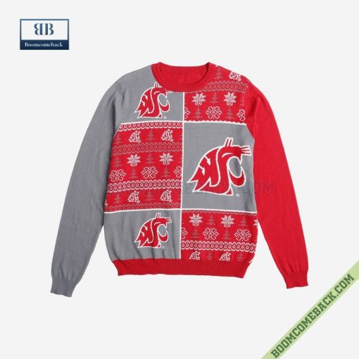 NCAA Washington State Cougars Big Logo Ugly Christmas Sweater