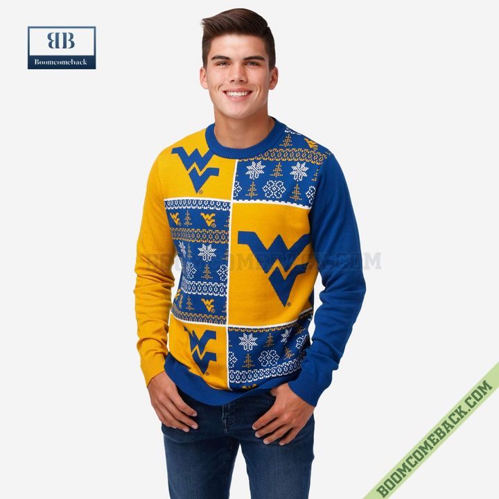 NCAA West Virginia Mountaineers Big Logo Ugly Christmas Sweater