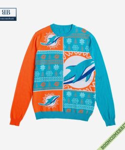 nfl miami dolphins big logo ugly christmas sweater 5 9YAiK