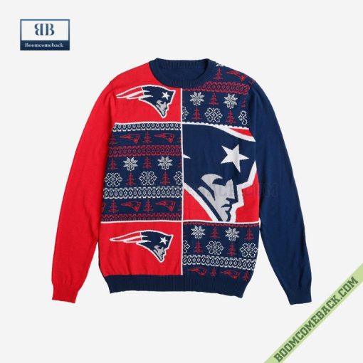 NFL New England Patriots Big Logo Ugly Christmas Sweater