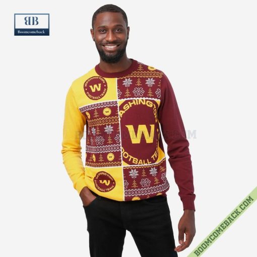NFL Washington Commanders Big Logo Ugly Christmas Sweater