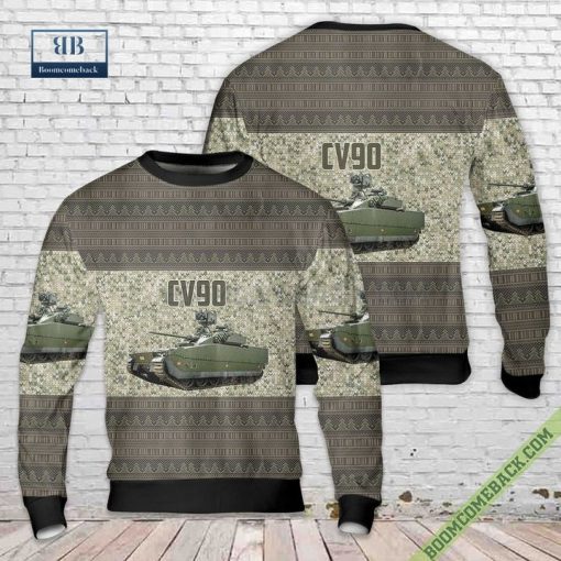 Norwegian Army CV90 Infantry Fighting Vehicle Ugly Christmas Sweater