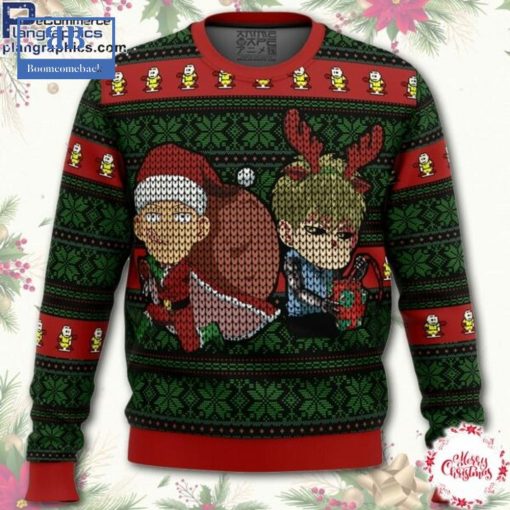 One Punch Man Santa Saitama Ugly Christmas Sweater