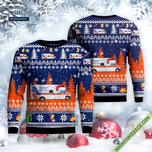 Pennsylvania, Archbald Community Ambulance & Rescue Squad Ugly Christmas Sweater