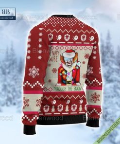 pennywise through the snow christmas halloween 2022 ugly sweater 3 uzLFs