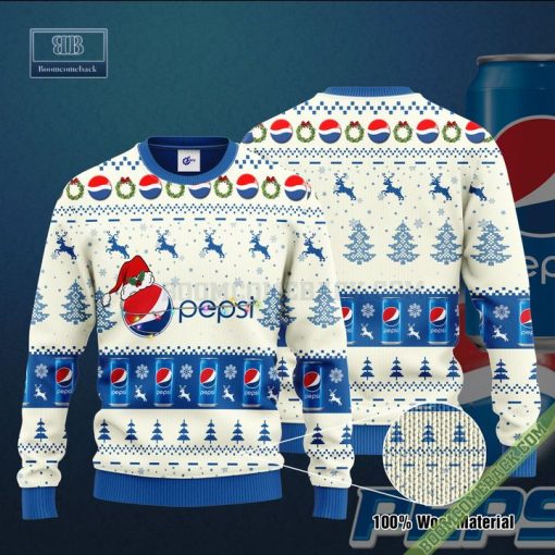 Pepsi Santa Hat Christmas Ugly Christmas Sweater Hoodie Zip Hoodie Bomber Jacket