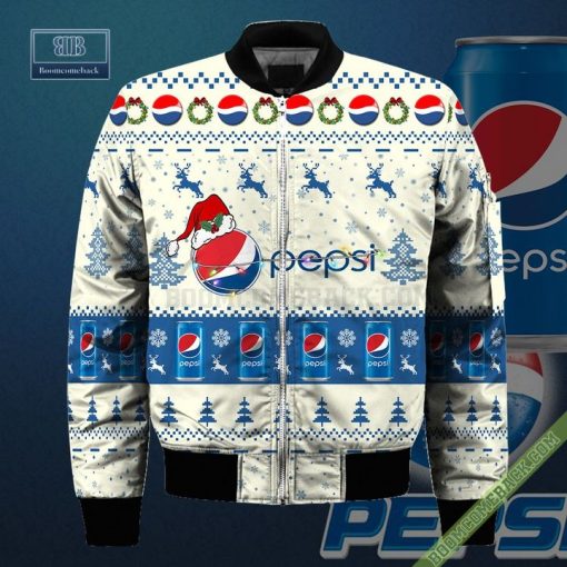 Pepsi Santa Hat Christmas Ugly Christmas Sweater Hoodie Zip Hoodie Bomber Jacket