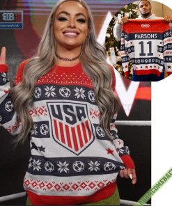 personalized 2022 world cup us mens national soccer team christmas sweaters 3 7mUH9
