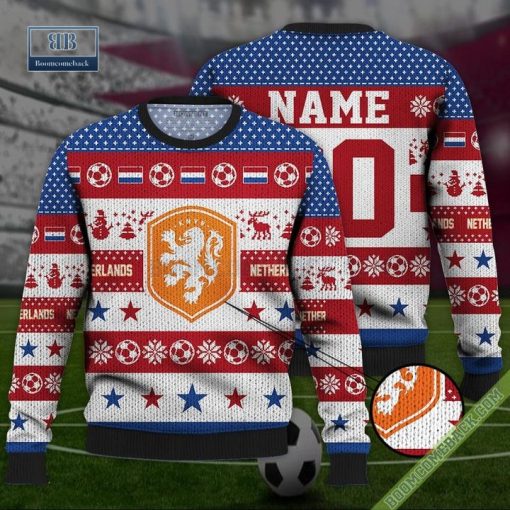 Personalized World Cup 2022 Netherlands Soccer Ugly Christmas 3D Sweater Hoodie T-Shirt