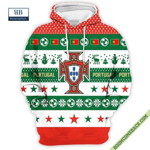 Personalized World Cup 2022 Portugal Soccer Ugly Christmas 3D Sweater
