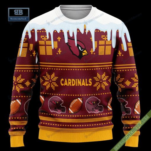 Pesonalized Arizona Cardinals Snow Custom Name And Number Ugly Christmas Sweater