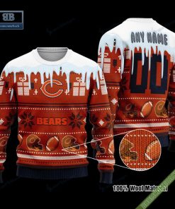 Pesonalized Chicago Bears Snow Custom Name And Number Ugly Christmas Sweater