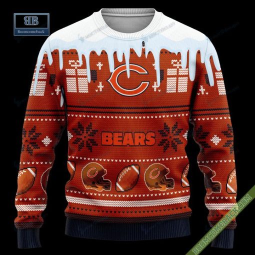 Pesonalized Chicago Bears Snow Custom Name And Number Ugly Christmas Sweater