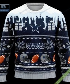 pesonalized dallas cowboys snow custom name and number ugly christmas sweater 3 WTpnw