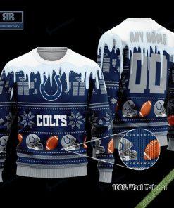 Pesonalized Indianapolis Colts Snow Custom Name And Number Ugly Christmas Sweater
