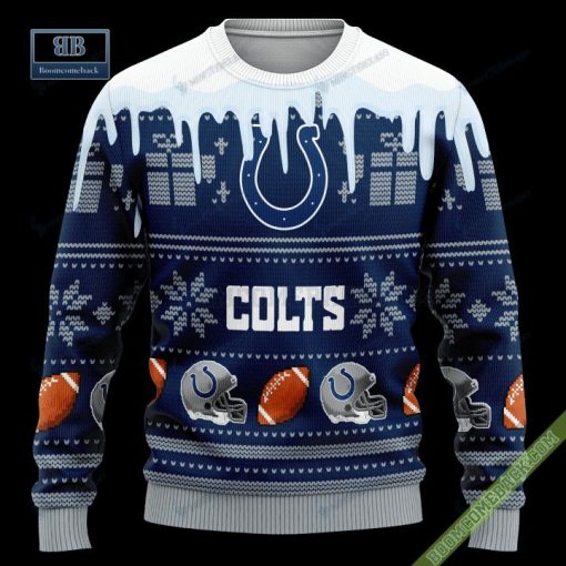 Pesonalized Indianapolis Colts Snow Custom Name And Number Ugly Christmas Sweater