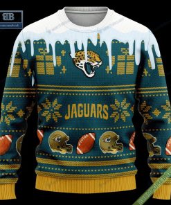 Pesonalized Jacksonville Jaguars Snow Custom Name And Number Ugly Christmas Sweater