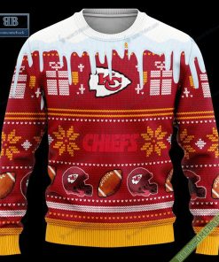 pesonalized kansas city chiefs snow custom name and number ugly christmas sweater 3 Yx49C