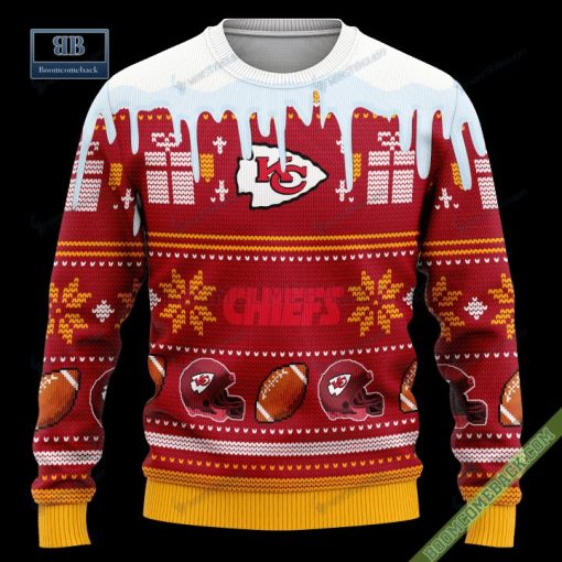 Pesonalized Kansas City Chiefs Snow Custom Name And Number Ugly Christmas Sweater