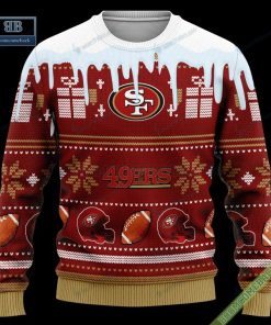 pesonalized san francisco 49ers snow custom name and number ugly christmas sweater 3 PavI0