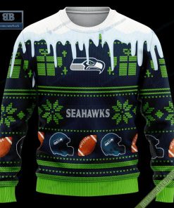 pesonalized seattle seahawks snow custom name and number ugly christmas sweater 3 KR8GM