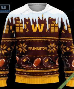 Pesonalized Washington Commanders Snow Custom Name And Number Ugly Christmas Sweater