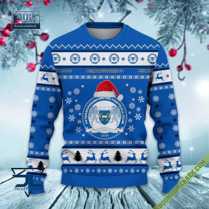 Peterborough United FC Trending Ugly Christmas Sweater