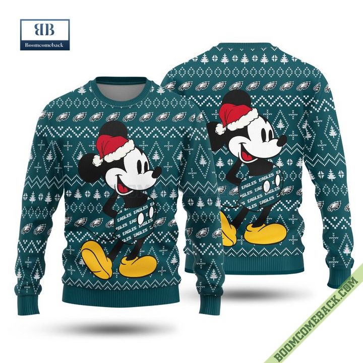 Philadelphia Eagles Mickey Mouse Christmas Knitted Sweater