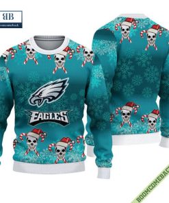 Philadelphia Eagles Skull Candy Ugly Christmas Sweater