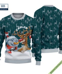 Philadelphia Eagles Snowman Reindeer Ugly Christmas Sweater