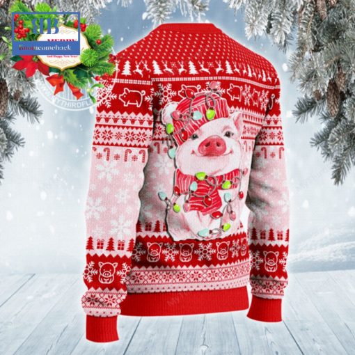 Pig Christmas Light Ugly Christmas Sweater