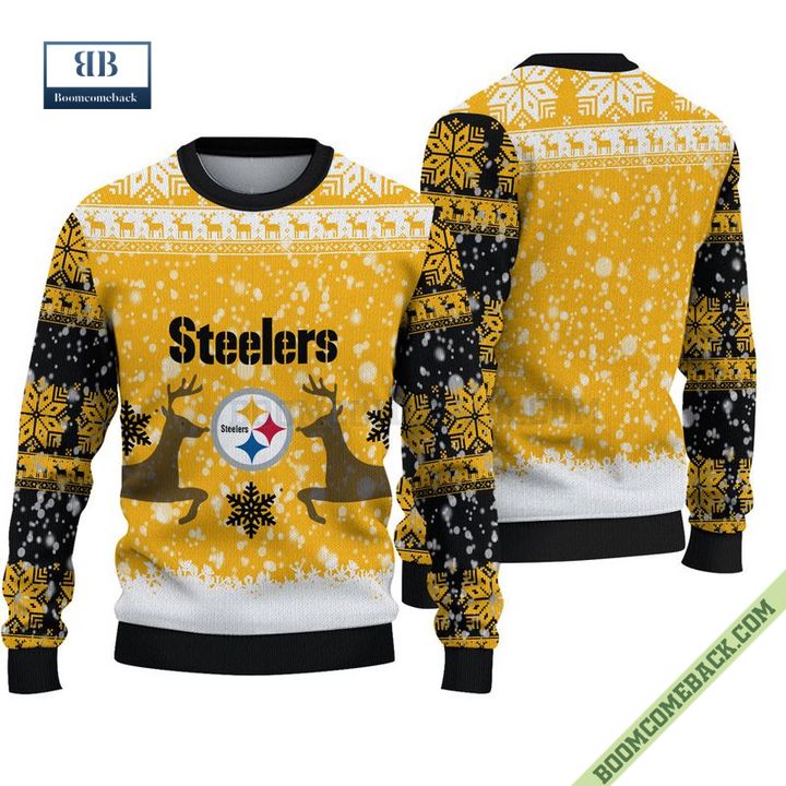 Pittsburgh Steelers Christmas Reindeer Ugly Christmas Sweater