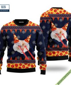 pizza cat with laser eyes ugly christmas sweater jumper 3 QJMkw