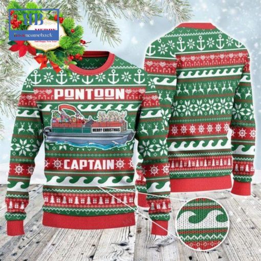 Pontoon Captain Merry Christmas Ugly Christmas Sweater
