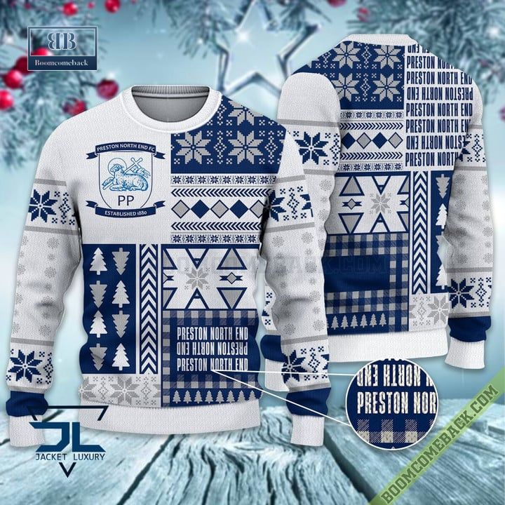 preston north end ugly christmas sweater christmas jumper 1