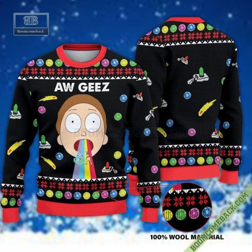 Rick And Morty Aw Geez 3D Ugly Christmas Sweater