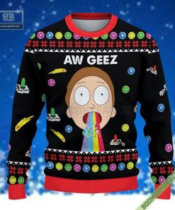 rick and morty aw geez 3d ugly christmas sweater 3 7Tcci
