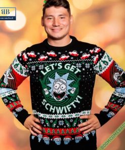 rick and morty lets get schwifty ugly christmas sweater gift for adult and kid 3 FbK5x