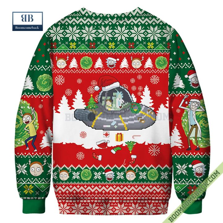 Rick And Morty UFO Christmas 3D Ugly Sweater