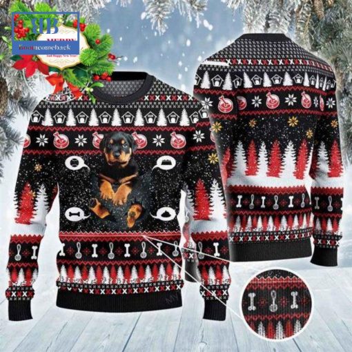 Rottweiler Baby In Pocket Ugly Christmas Sweater