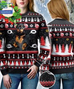 rottweiler baby in pocket ugly christmas sweater 5 QILJI