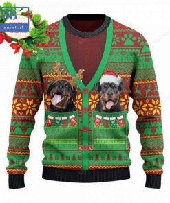 rottweiler cardigan costume ugly christmas sweater 3 DG4NM